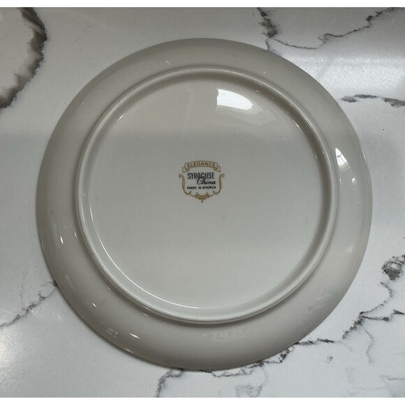 Vintage Elegance Syracuse China 8” Salad Plates Mid Century USA Set Of 3 - Picture 3 of 3
